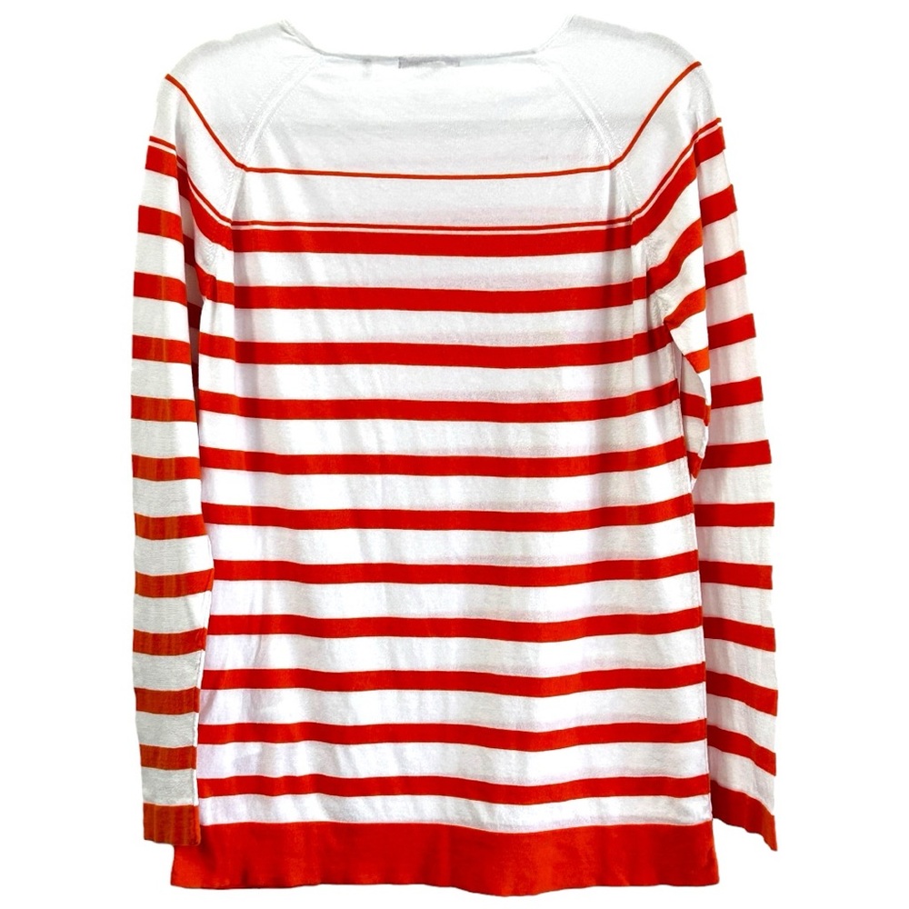 Barbour Women’s Chock Striped Knit Long Sleeve Boat Neck in Marigold Top Sz 14 - Picture 4 of 9